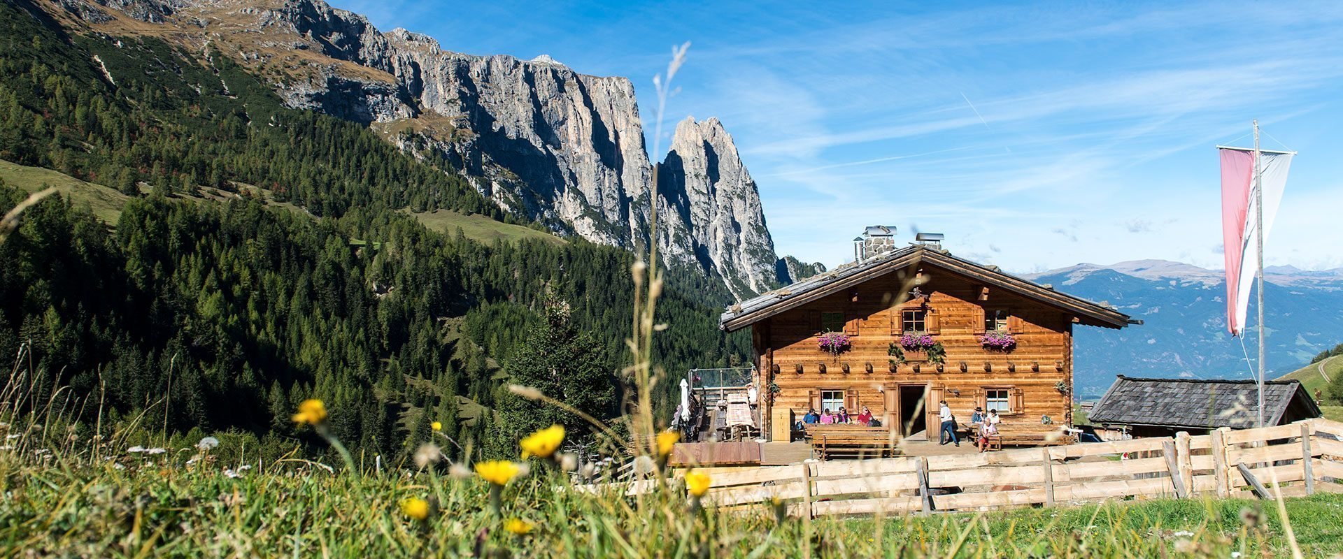 Die Saltnerhütte in Tschapit auf der Seiser Alm